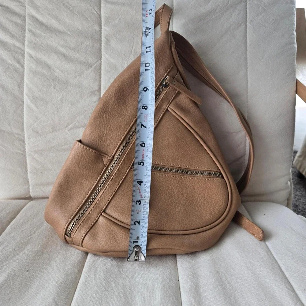 Antik Kraft faux leather tan sling bag‎